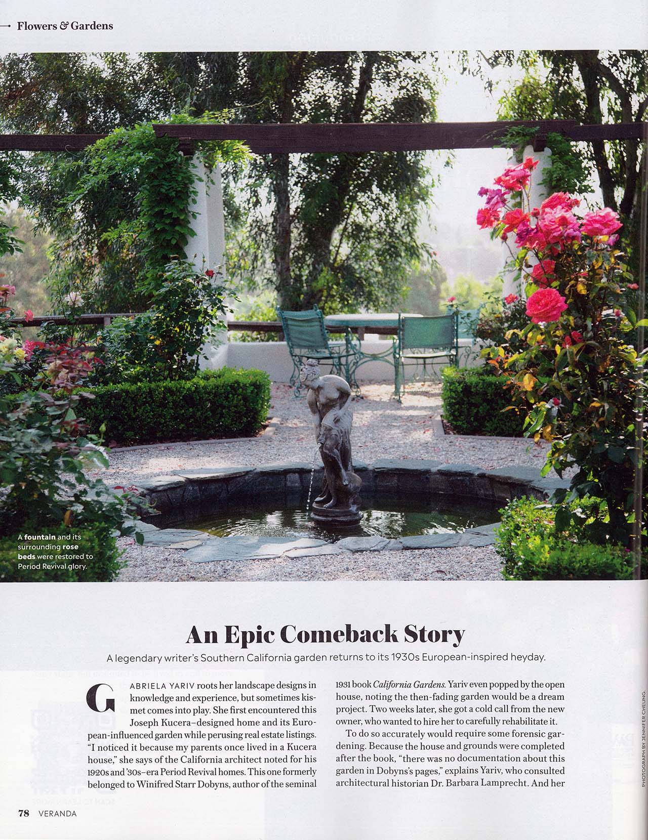 Veranda Magazine article - An Epic Comback Story pg 1